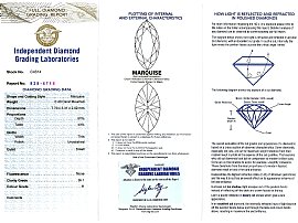 Art Deco Diamond Lapel Brooch Certificate