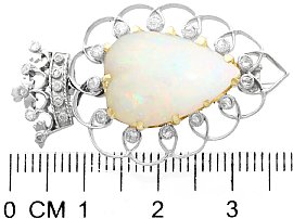 Victorian Opal and Diamond Brooch size