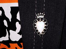 Victorian Opal and Diamond Brooch wearing