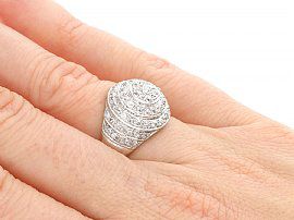 Vintage Diamond Bombe Ring Wearing Hand