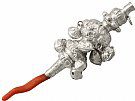 Sterling Silver and Coral Combination Whistle and Rattle - Antique Victorian (1855)