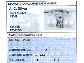 grading report card Pearl and Diamond Dress Ring