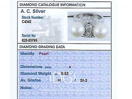 grading report card Pearl and Diamond Dress Ring