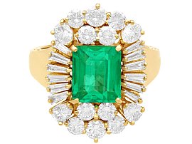Large Vintage Emerald and Diamond Ring 