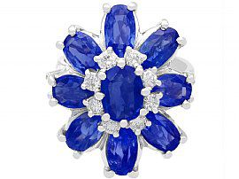 Vintage Blue Sapphire and Diamond Ring