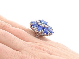 Wearing Blue Sapphire and Diamond Ring