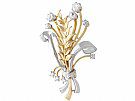 1.40ct Diamond, 18ct Yellow and 18ct White Gold Brooch - Vintage Circa 1950