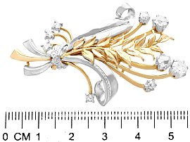 1950s Gold Diamond Brooch Size