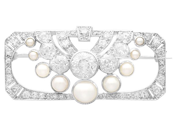 Pearl and Diamond Art Deco Brooch 