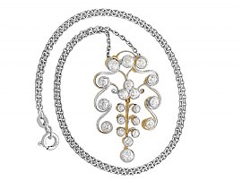 Edwardian Diamond Pendant Necklace Gold