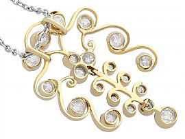 Back of Edwardian Diamond Pendant Necklace 