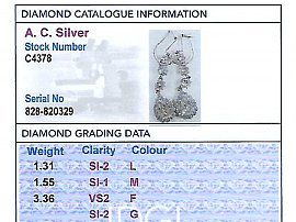 Diamond Earring Grading Card