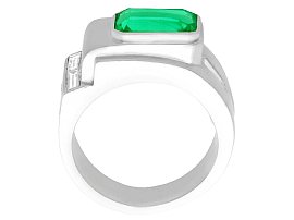 Antique Octagon Cut Emerald Ring