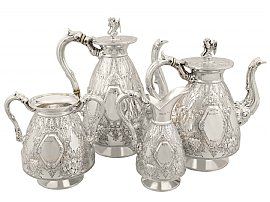 Sterling Silver Four Piece Tea and Coffee Service - Antique George V (1911)