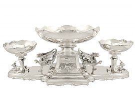 Antique Silver Table Centerpiece with Bowls