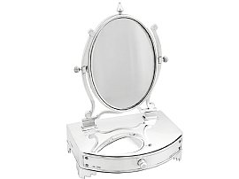 Sterling Silver Dressing Table Cheval Mirror and Jewellery Box - Antique Edwardian; C4415