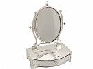 Sterling Silver Dressing Table Cheval Mirror and Jewellery Box - Antique Edwardian