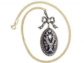 Victorian Enamel and Diamond Pendant 