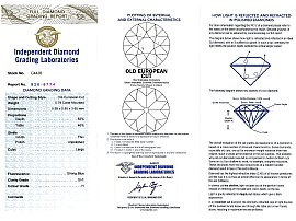 Diamond Cluster Bar Brooch Certificate