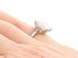 3.03 Carat VVS Diamond Ring on Finger