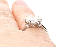 3.03 Carat VVS Diamond Ring Wearing