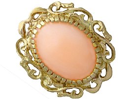 Gold and Pink Coral Stud Earring