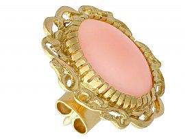 Gold and Pink Coral Stud Earring