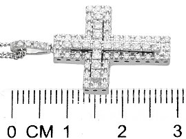 Vintage Diamond Cross Pendant size