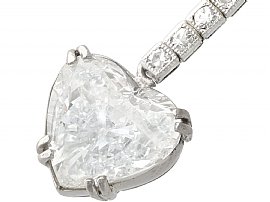 Vintage Heart Shaped Diamond Drop Earrings size