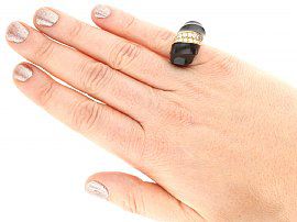 Onyx and Diamond Ring Wearing