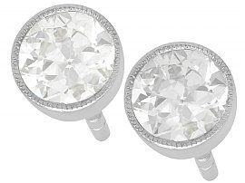 0.89ct Diamond and 18ct White Gold Stud Earrings - Antique and Contemporary