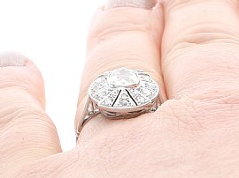 wearing Old European Cut Diamond Platinum Ring