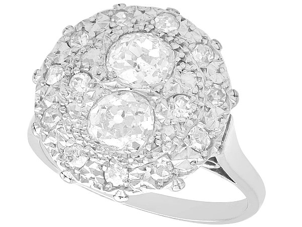 Vintage Platinum Diamond Cluster Ring 