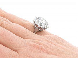 Vintage Platinum Diamond Cluster Ring 