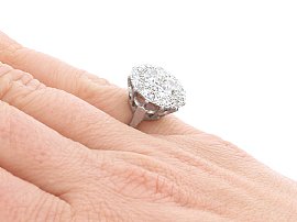 Wearing Vintage Platinum Diamond Cluster Ring 