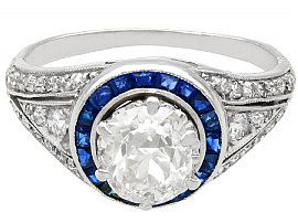 Diamond Ring with Sapphire Halo