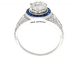 Antique Diamond Ring with Sapphires