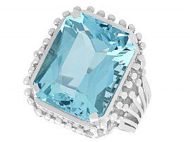 Emerald Cut Aquamarine Ring UK