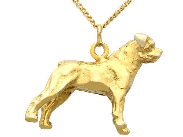 Vintage Gold Dog Pendant