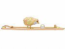 Seed Pearl and Ruby, 15 ct Yellow Gold Chick and Egg Bar Brooch - Antique Circa 1900 