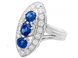 Blue Sapphire and Diamond Ring for Sale