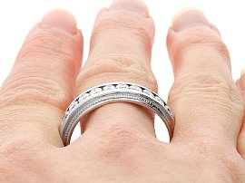 Vintage Unisex Eternity Ring for Sale Wearing
