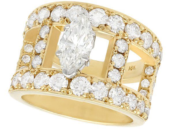  Unusual Marquise Diamond Ring Vintage