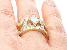 Unusual Marquise Diamond Ring Vintage