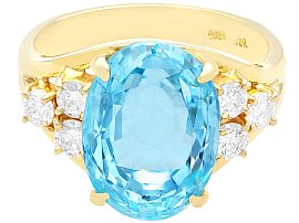 Oval Cut Aquamarine Engagement Ring for Sale