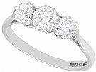 0.97 ct Diamond and 18 ct White Gold and Platinum Set Trilogy Ring - Antique Circa 1930