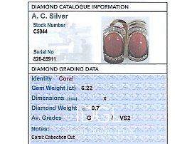 Vintage Coral Diamond Earrings Card