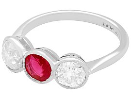 Ruby and Diamond Trilogy Ring for Sale