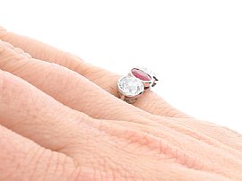 Ruby and Diamond Trilogy Ring Wearing