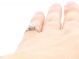 Old European Cut Diamond Ring Wearing Finger